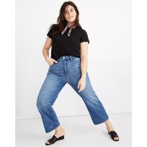 Madewell Mid-Blue High-Rise Wide-Leg Jeans